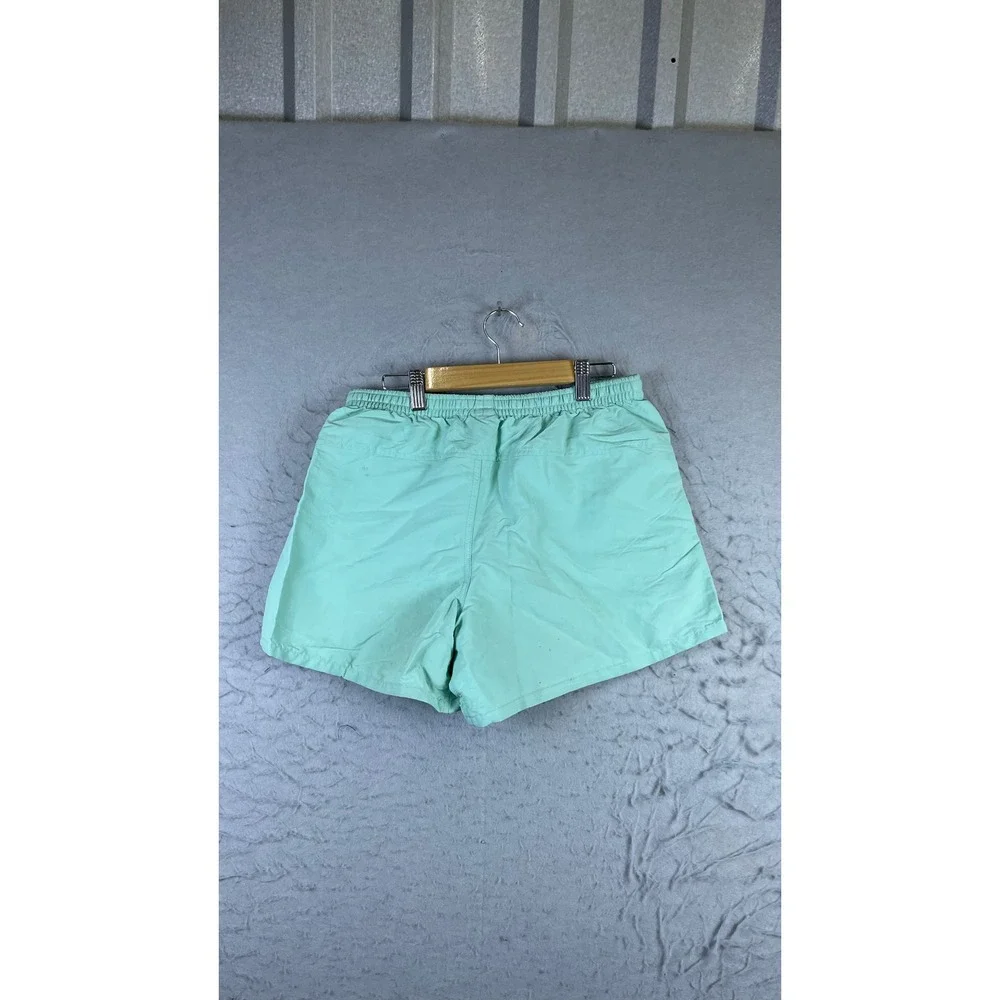 Patagonia Baggies Shorts Mens Small Mint Green Good Embroidered Oars 5 Inseam